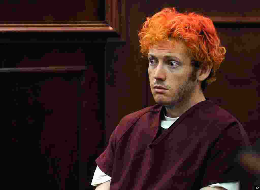 July 23: James E. Holmes appears at a Colorado court. &nbsp;He was charged with 24 counts of first-degree murder &nbsp;in connection with the shooting rampage at a theater showing the latest Batman movie. 