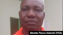 Urbain Philippe Kanlinsou, secrétaire Général du syndicat du port de Cotonou, le 14 juin 2017. (VOA/Ginette Fleure Adandé)