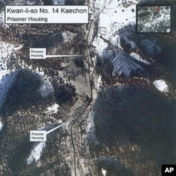 A January 2003 satellite image of the Kwan-li-so Number 14 Kaechon prisoner camp in North Korea