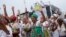 Faithful from various religions participate in the Defense of Religious Freedom march at Copacabana beach in Rio de Janeiro, Sept. 15, 2024. The march seeks to bring attention to religious intolerance in the country. 
