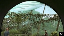 Tourists visit the butterfly exhibit at the National Biodiversity Park, near Heredia, Costa Rica (File Photo)