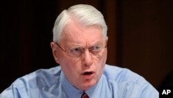 FILE - Sen. Jim Bunning, R-Ky., speaks during a committee meeting on Capitol Hill in Washington, Sept. 22, 2009.
