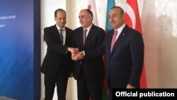 Elmar Məmmədyarov, Mixeil Canelidze və Mövlud Çavuşoğlu