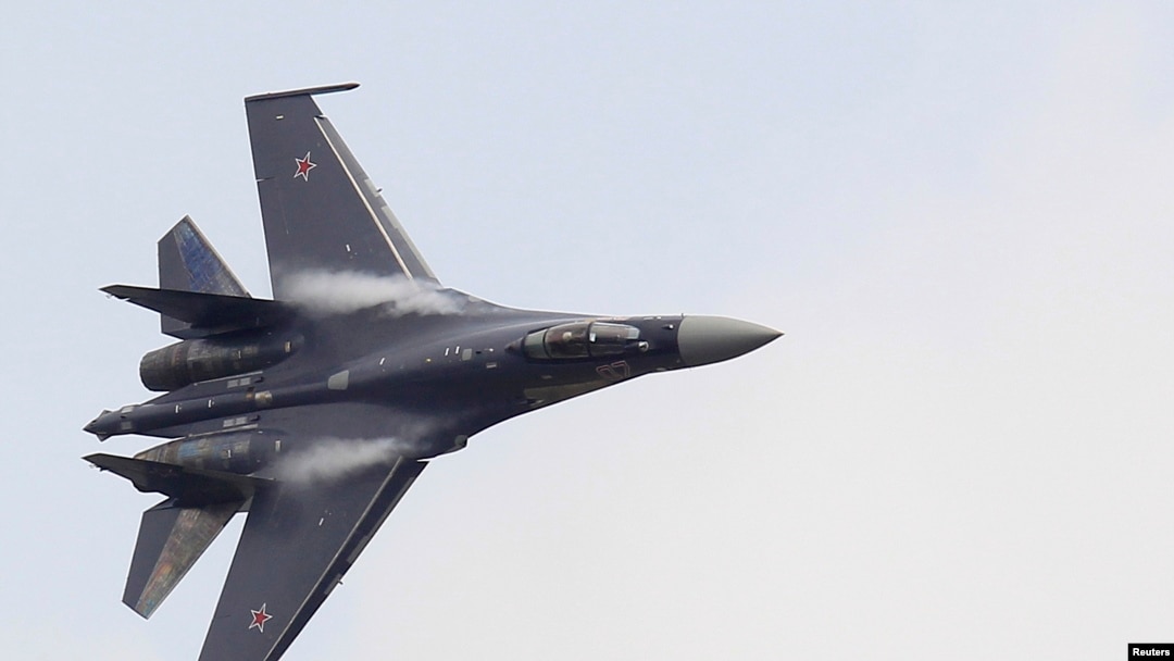 Chiến đấu cơ Su-35 của Nga tại triển lãm hàng không Paris.