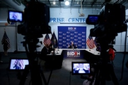 Democratic presidential candidate, former Vice President Joe Biden, speaks during a roundtable on economic reopening with community members, in Philadelphia, June 11, 2020.