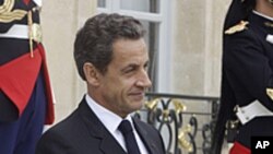 L'ancien président Nicolas Sarkozy, candidat aux primaires de la droite française, 12 septembre 2011