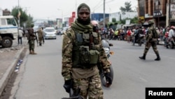 Members of the M23 rebel group patrol the streets in Goma, North Kivu province in eastern Democratic Republic of Congo, Jan. 30, 2025.