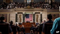 President Donald Trump gives his State of the Union address to a joint session of Congress at the Capitol in Washington, Feb. 5, 2019.