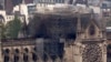 Katedral Notre Dame terlihat dari puncak menara Montparnasse, di Paris, Perancis, Selasa 16 April 2019.