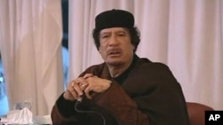 Moammar Gadhafi in an image taken from Libya State TV, March 15, 2011