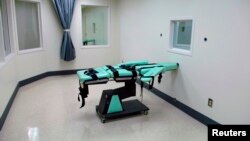 An undated handout photo shows a lethal injection room at a U.S. prison.