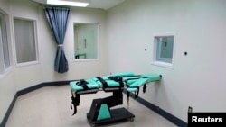 An undated handout photo shows a lethal injection room at a U.S. prison.