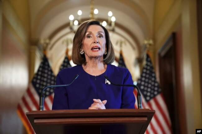 La líder de la Cámara de Representantes, Nancy Pelosi, anunció el martes el proceso en curso.