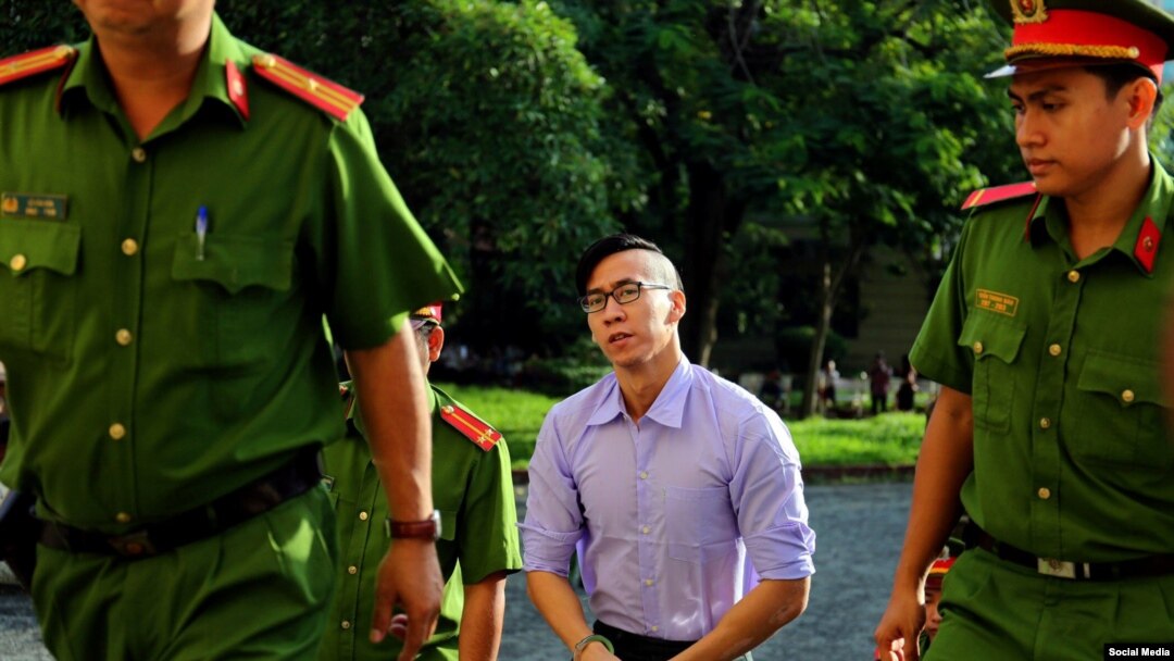 Will Nguyễn tại tòa ngày 20/7/2018. (Hình: Facebook Free Will Nguyễn)