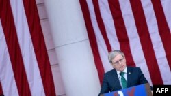 Daniel Mulhall, Ambassador of Ireland to the United States, speaks during an event at Arlington National Cemetery commemorating the 50th anniversary of the assassination of Robert F. Kennedy June 6, 2018, Arlington, Virginia.