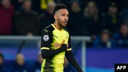 Le Gabonais Pierre-Emerick Aubameyang lors d'un match au BVB Stadion, le 21 novembre 2017 à Dortmund, Allemagne.