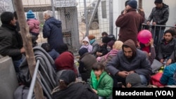 Migrants en Macédoine.