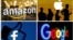 FILE PHOTO: The logos of Amazon, Apple, Facebook and Google
