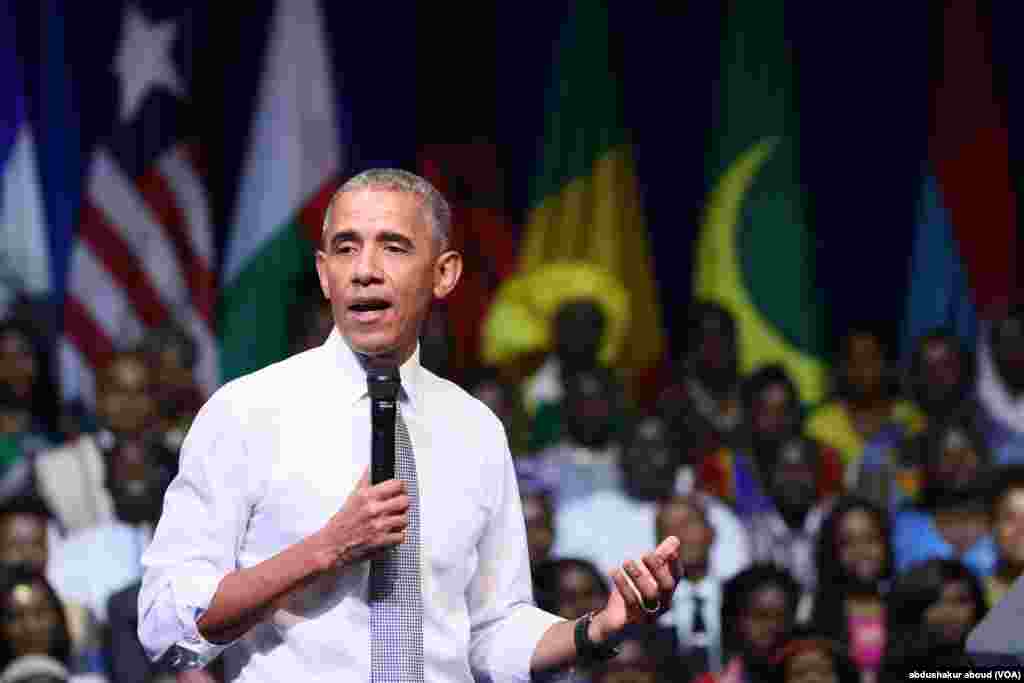Rais Obama akizungumza na Viana Viongozi wa Afrika