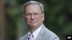 FILE - Executive Chairman of Google Eric Schmidt in London, July 26, 2012.