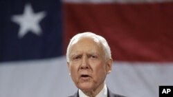 El senador Orrin Hatch presidente de la comisión de Finanzas del Senado de Estados Unidos.