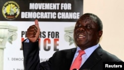 Zimbabwe opposition party Movement For Democratic Change (MDC) leader Morgan Tsvangirai.