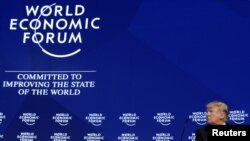 President AS Donald Trump dalam pertemuan tahunan World Economic Forum di Davos, Swiss, 26 Januari 2018.