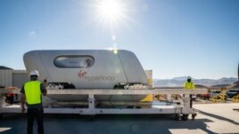 This file photo shows the Virgin Hyperloop system that the company says just passed its first test with passengers. (Photo courtesy of Sarah Lawson/Virgin Hyperloop)
