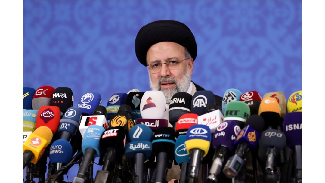 FILE - Iran's President-elect Ebrahim Raisi speaks during a news conference in Tehran, Iran, June 21, 2021.