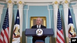 Ngoại trưởng Rex Tillerson phát biểu nhân dịp công bố Phúc trình Tự do Tôn giáo năm 2016 tại Bộ Ngoại giao, ngày 15/8/2017.