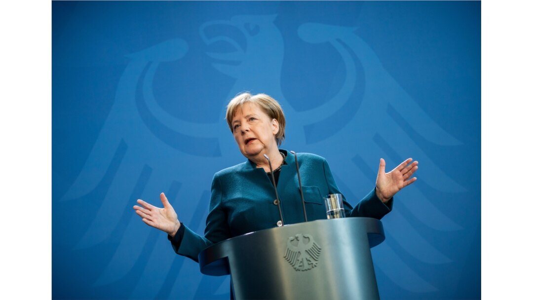 Kanselir Jerman, Angela Merkel di Berlin, 22 Maret 2020. (Foto: Michael Kappeler / POOL / AFP)