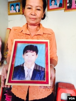Keo Sokmeng, mother of Pheng Kosal, at her modest home in Phnom Penh's Dangko district.
