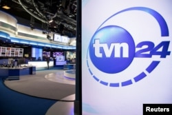 FILE - General view of TVN station's TVN24 television channel studio in Warsaw, Poland, July 29, 2021.