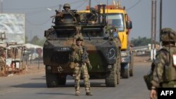 French soldiers are seen on patrol in Bangui on Dec. 25, 2013.