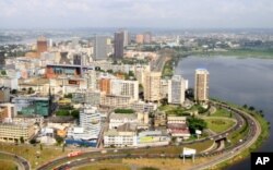 Une vue aérienne du quartier du Plateau, à Abidjan