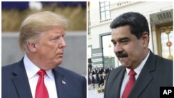 Presiden AS Donald Trump (kiri) dan Presiden Venezuela Nicolas Maduro. 