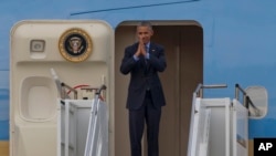 Rais Barack Obama akiwa kwenye Air Force One, Septemba 2016.