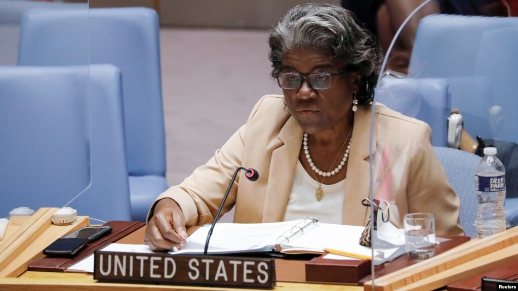 La representante de Estados Unidos ante la ONU, Linda Thomas-Greenfield, en una sesión del Consejo de Seguridad, en agosto de 2021.