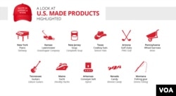 Some of the American-made products highlighted during the Trump administration's "Made in America Week"