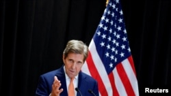 El enviado climático de EEUU, John Kerry, durante una conferencia de prensa en Beijing, China, el 19 de julio de 2023.