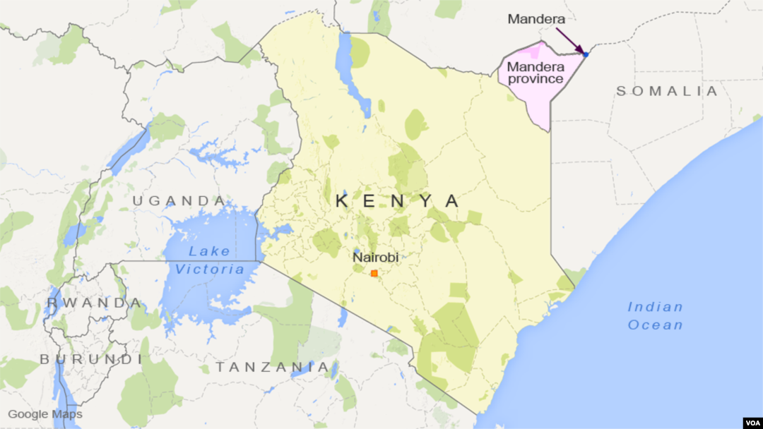 Peta provinsi Mandera, Kenya
