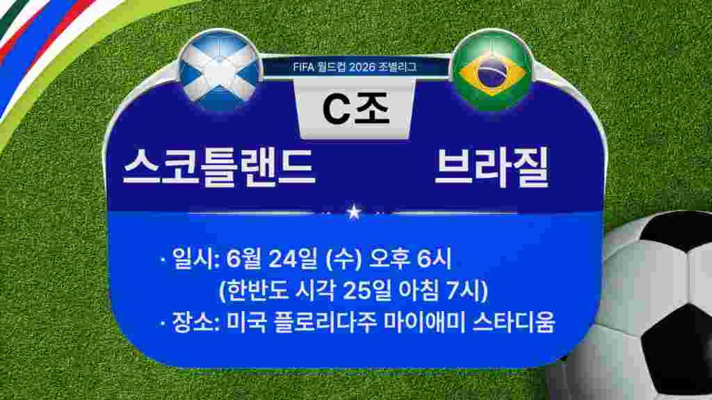 [2026 북중미 월드컵] 조별리그 C조 경기 일정