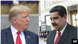 Kombinasi foto: Presiden Amerika Serikat Donald Trump (kiri) dan Presiden Venezuela Nicolas Maduro.