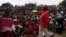 FILE: Morgan Tsvangirai addressing supporters in Harare.