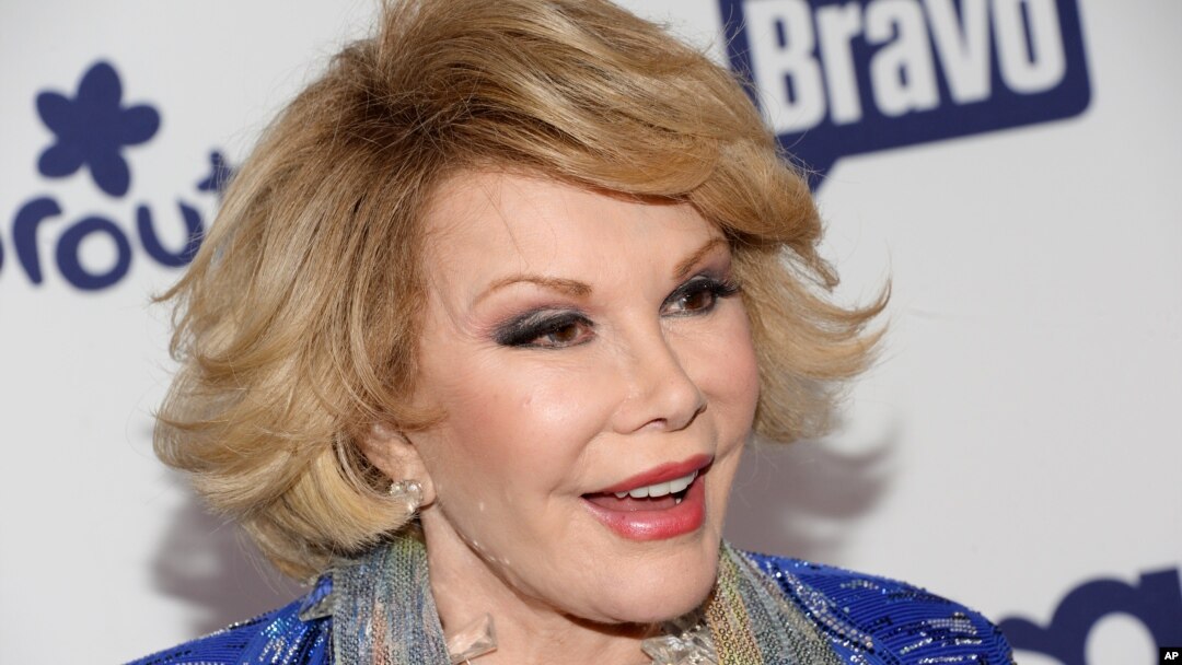 FILE - Joan Rivers attends the NBCUniversal Cable Entertainment 2014 Upfront at the Javits Center in New York, May 15, 2014. 