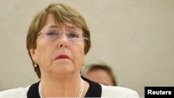 U.N. High Commissioner for Human Rights Michelle Bachelet attends a session of the Human Rights Council at the United Nations in Geneva, Switzerland, March 6, 2019.