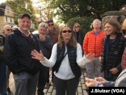 Lise Marlowe’s historical tour of Cheltenham took members of Cheltenham High’s class of ’67 to what was the entrance to Camp William Penn. The cobblestones are all that remain of the camp.