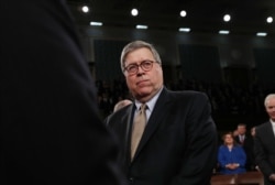 U.S. Attorney General William Barr arrives for U.S. President Donald Trump's State of the Union address to a joint session of the U.S. Congress in the House Chamber of the U.S. Capitol in Washington, Feb. 4, 2020.