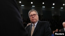 Jaksa Agung William Barr menghadir pidato tahunan Presiden Donald Trump di hadapan Kongres, Gedung Capitol, Washington, 4 Februari 2020. (Foto: Reuters) 