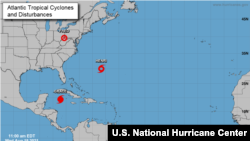 Location of Tropical Storms Grace and Henri, Aug. 18, 2021 (Credit: U.S. National Hurricane Center)